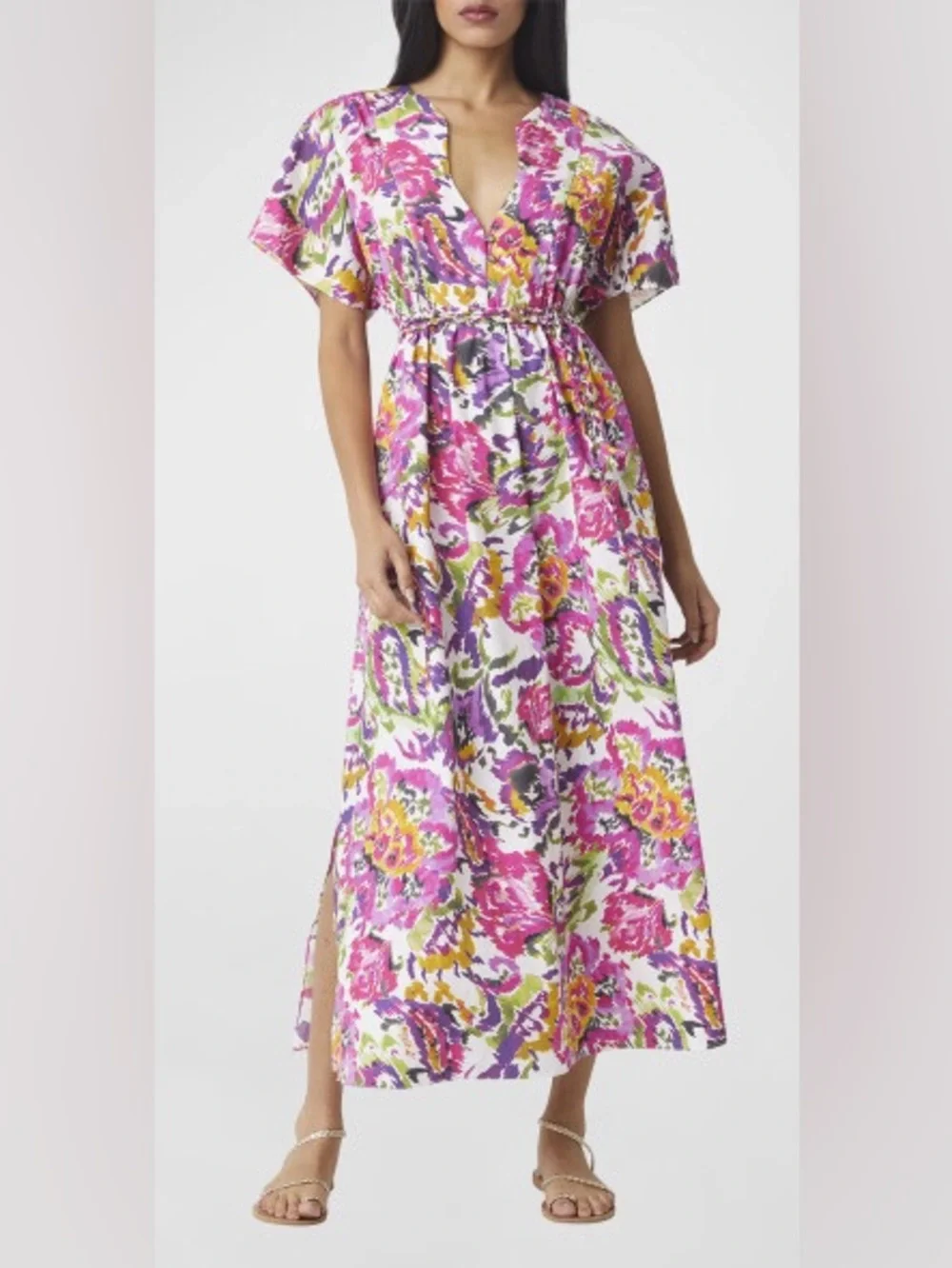 MISA Los Angeles /Setareh Floral-Print Belted Midi Dress - Sz. S - NWT